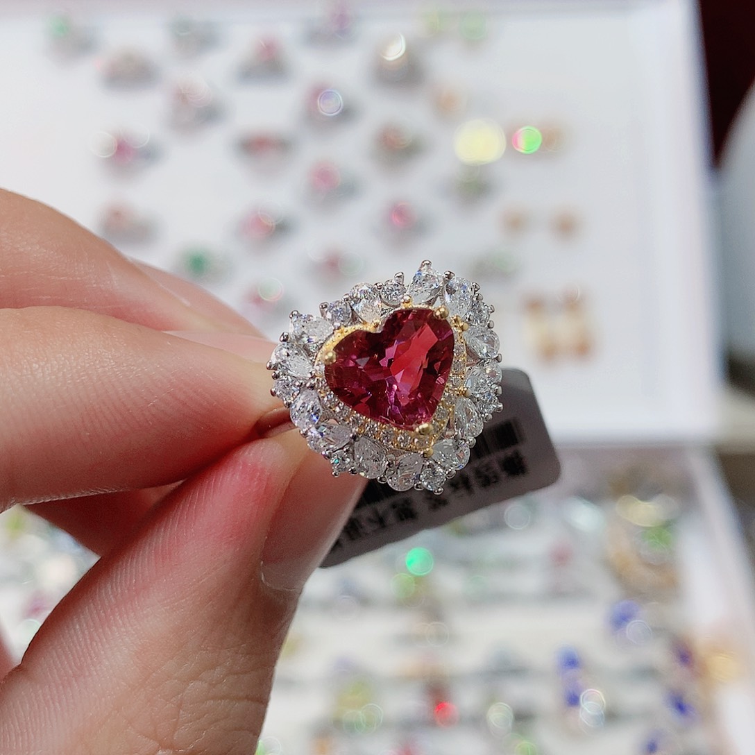 碧玺戒指戒指银S925镶嵌