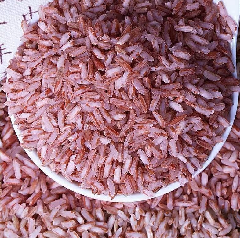 红-米  自己家种的  梯田红米  软-香红-米饭