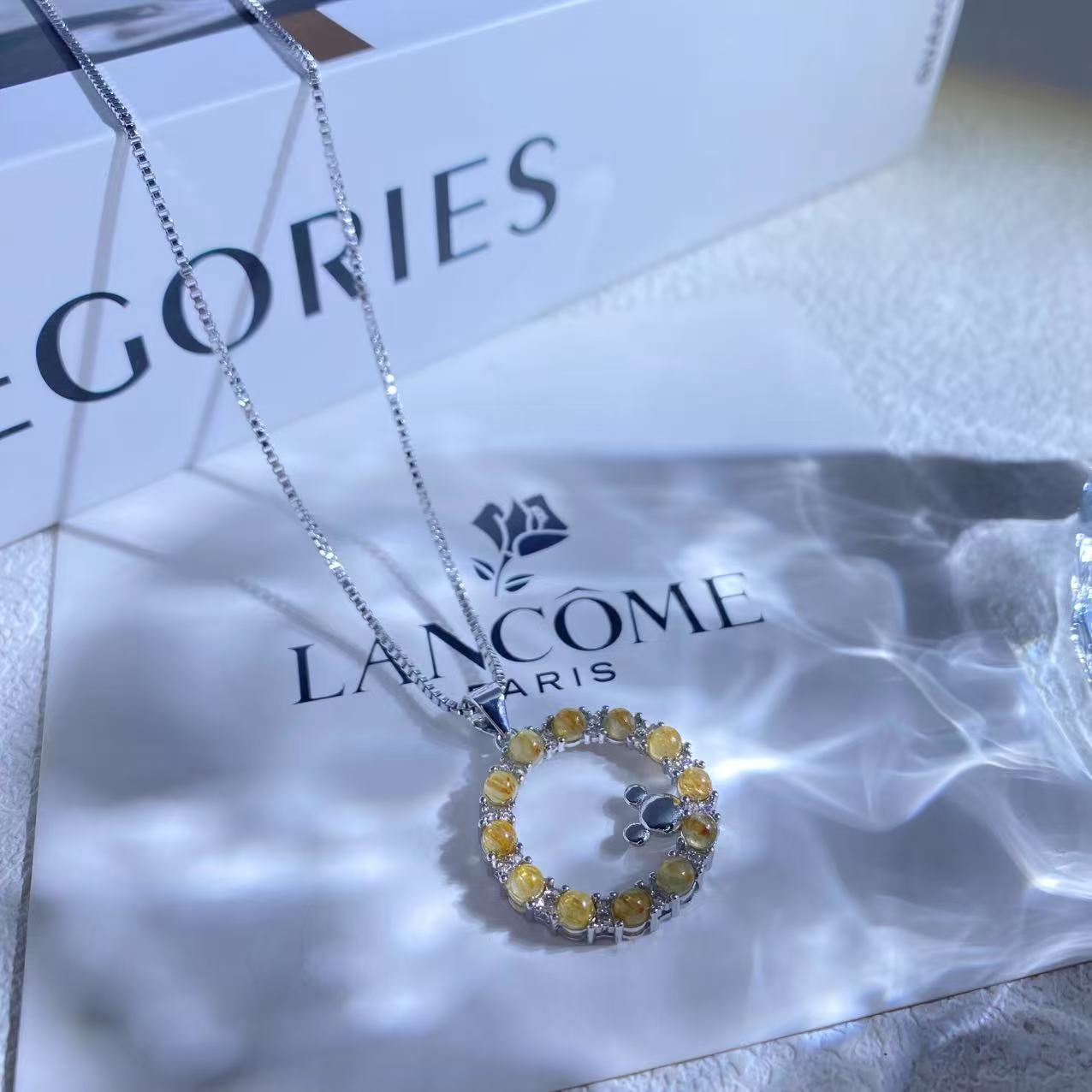 天然金发晶圆环项链多样性随机发货115