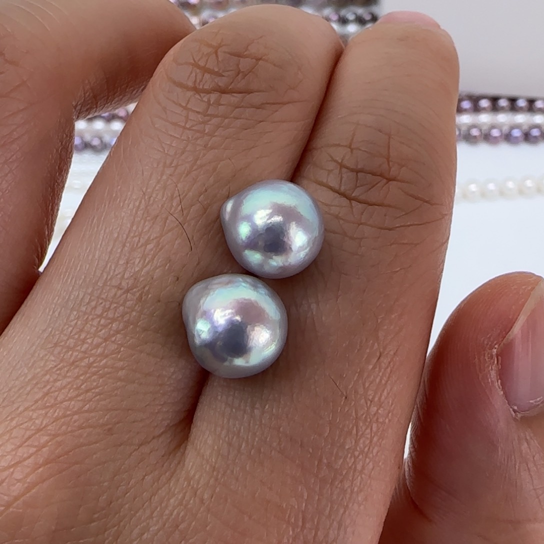 银S925镶嵌海水珍珠耳饰