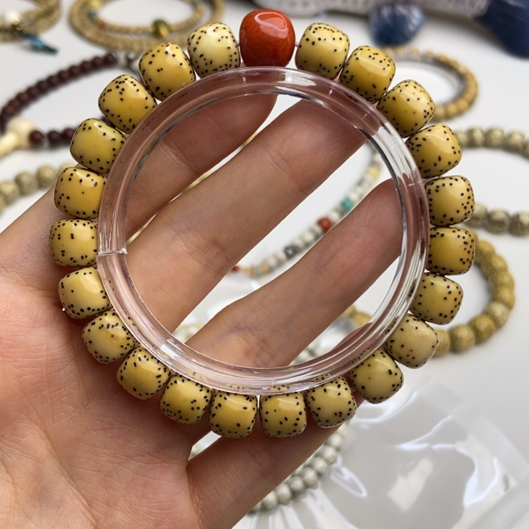 手串星月菩提鸡油黄双留白大留白月朗星稀