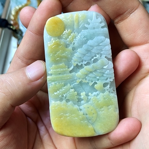 颈饰未镶嵌翡翠福豆豆珠宝翡翠颈饰