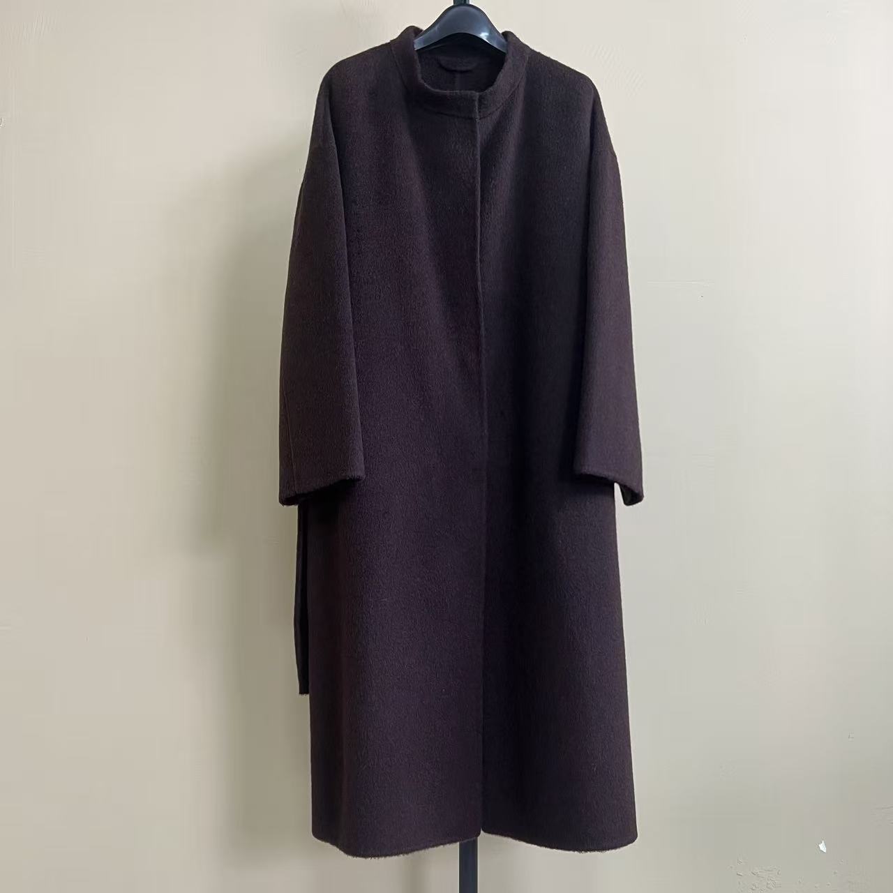 秋冬新款面呢骆驼绒大衣女长款秋冬新款韩版高端气质宽松