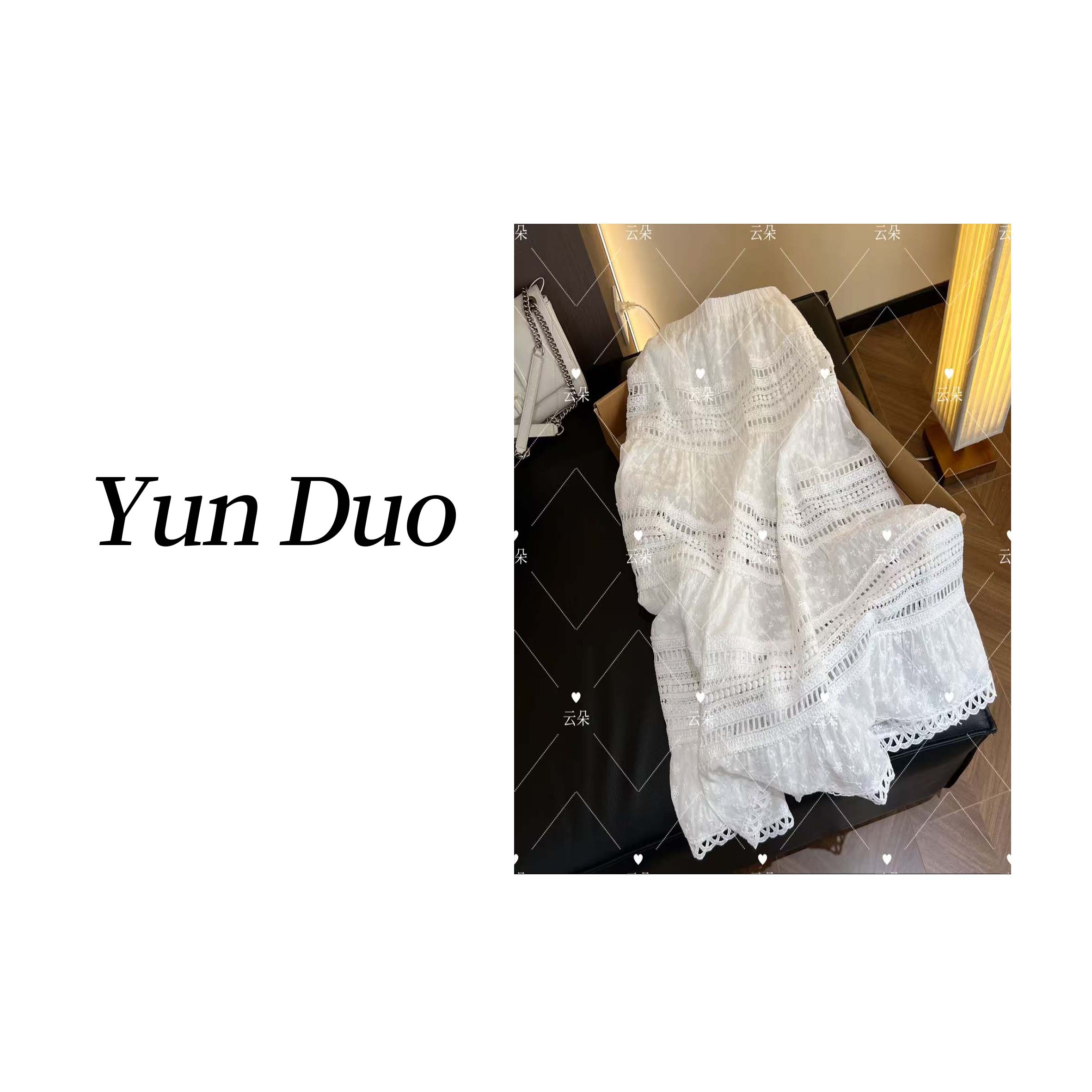 云朵定制【艺术家】新法式蕾丝镂空半身裙LA60