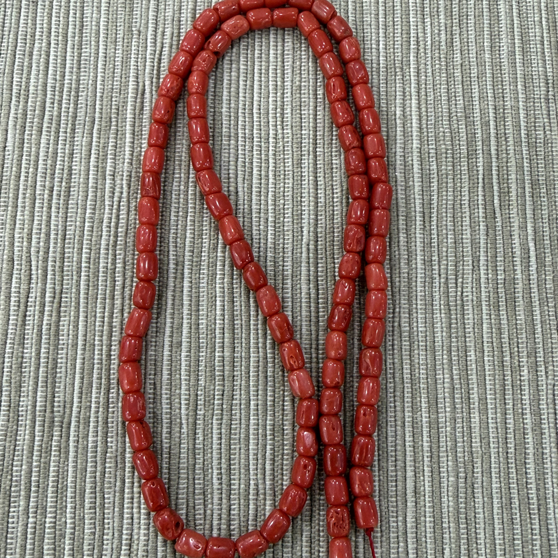 红珊瑚沙丁桶珠手链项链配饰