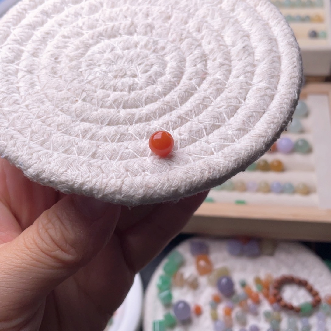 未镶嵌手链翡翠卡6.5红珠