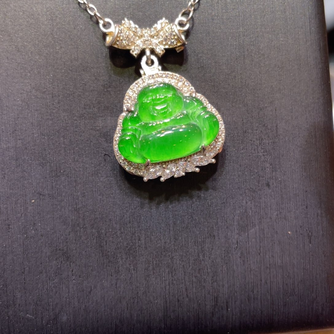 翡翠银S925镶嵌颈饰吊坠