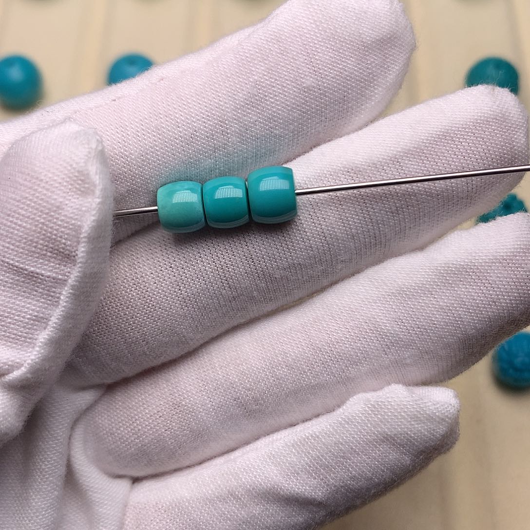 绿松石未镶嵌绿松石三连6.3-7.1