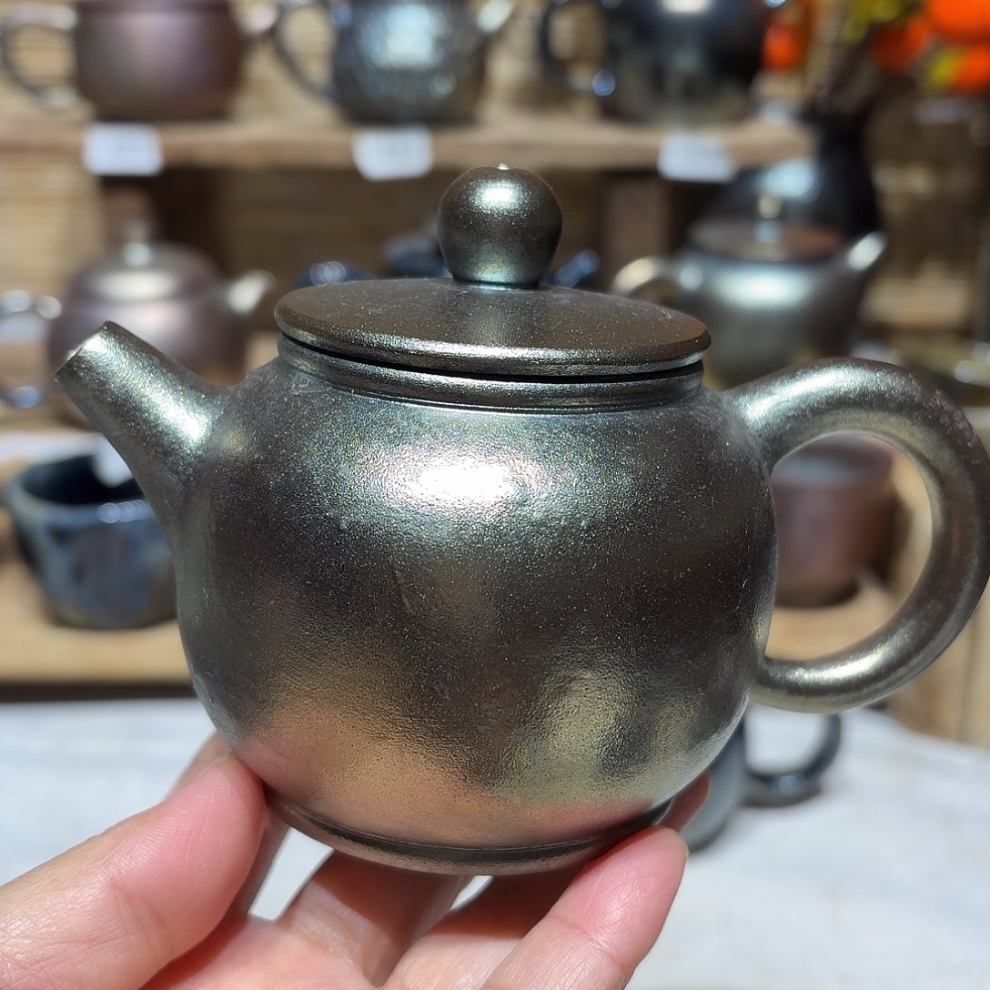 壶建水紫陶紫泥柴烧壶