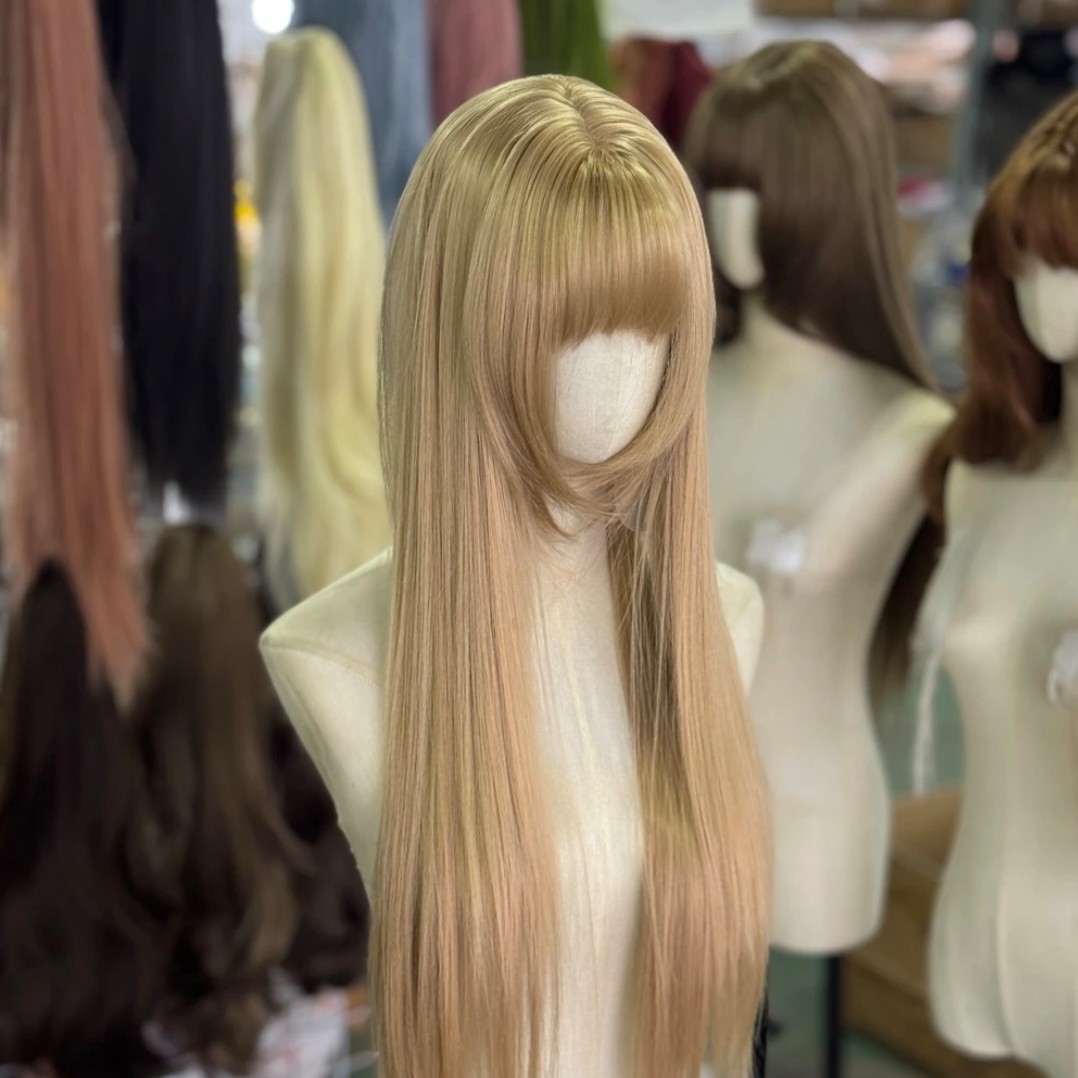 全头套齐刘海高层次直发修颜芭比金自然仿真假发女款全头套