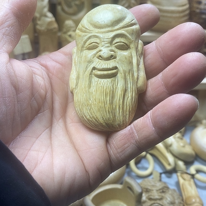 竹根雕寿星把玩件