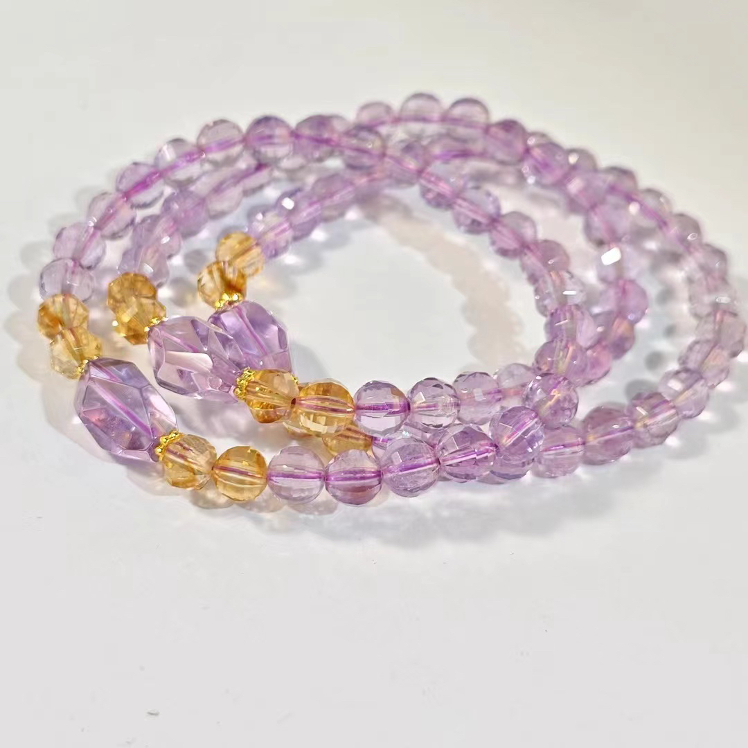 【书记甄选】原创紫水晶刻面单圈手链 多样性发一件 约6mm 7065JS