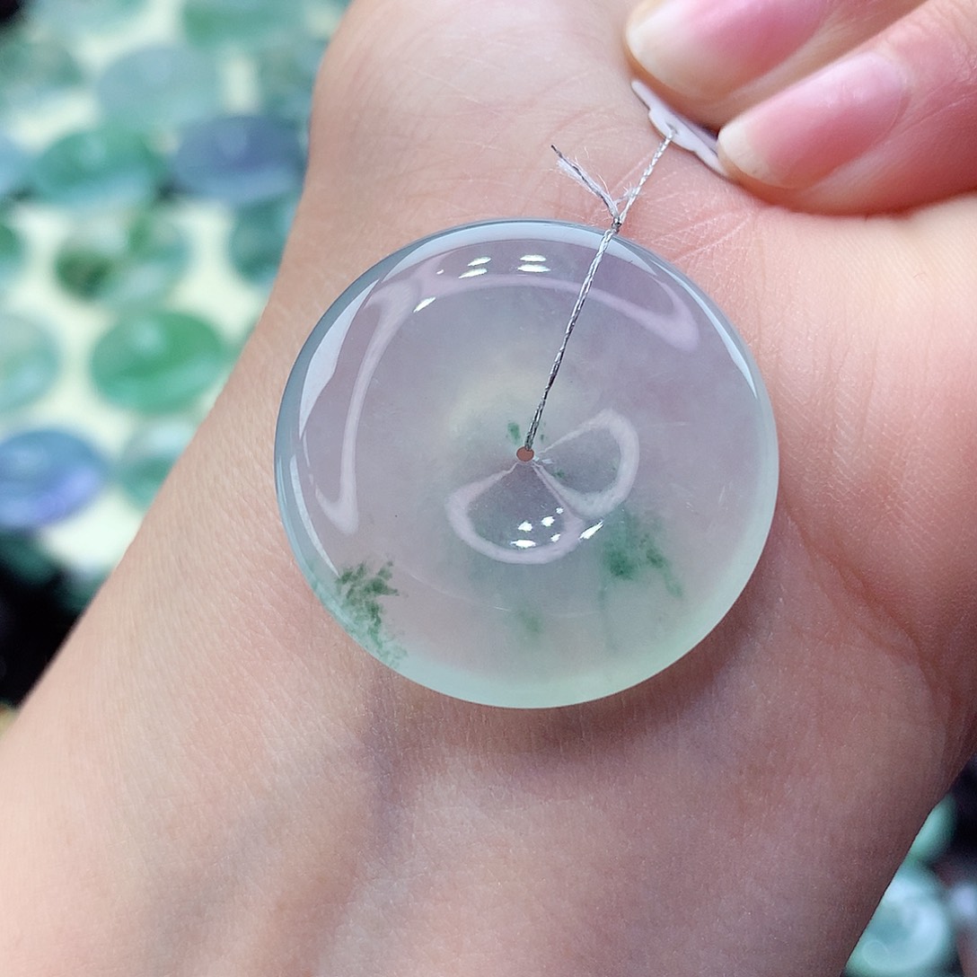 翡翠颈饰未镶嵌编号91尺寸28.6-5.7