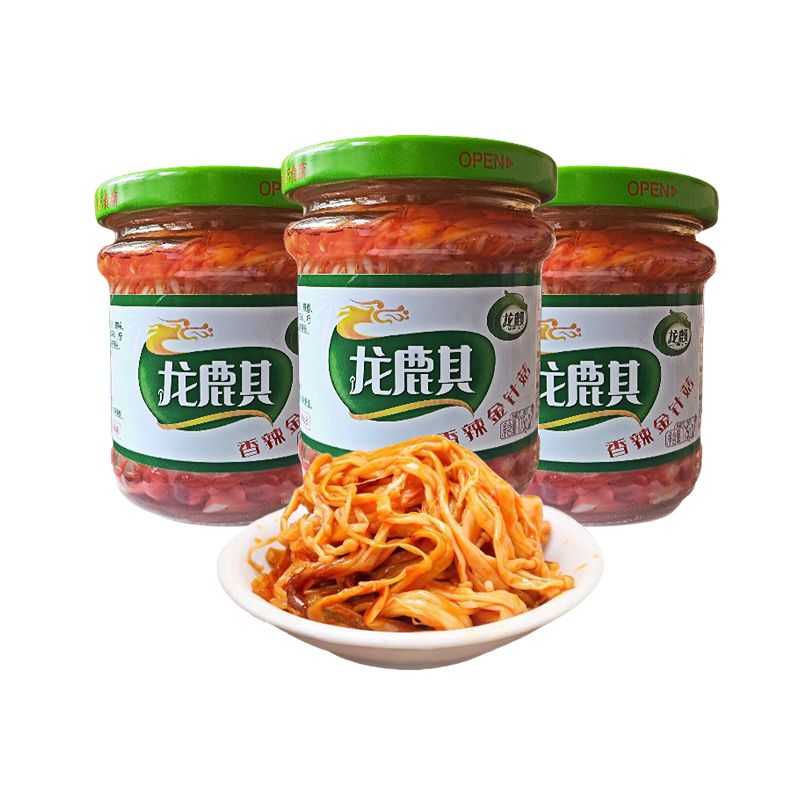 龙麒红油金针菇175G/瓶下饭菜菜拌饭拌面酱菜早饭配粥即食