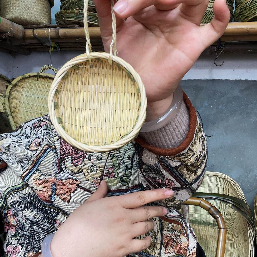 圆形的烧碱手工制作，手工编织小号迷你款