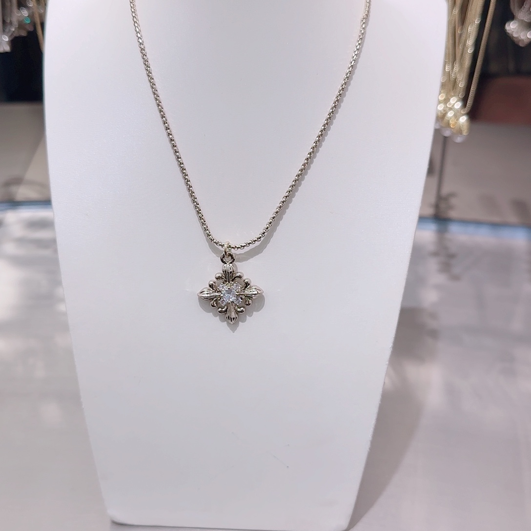 锆石铜合金925银项链