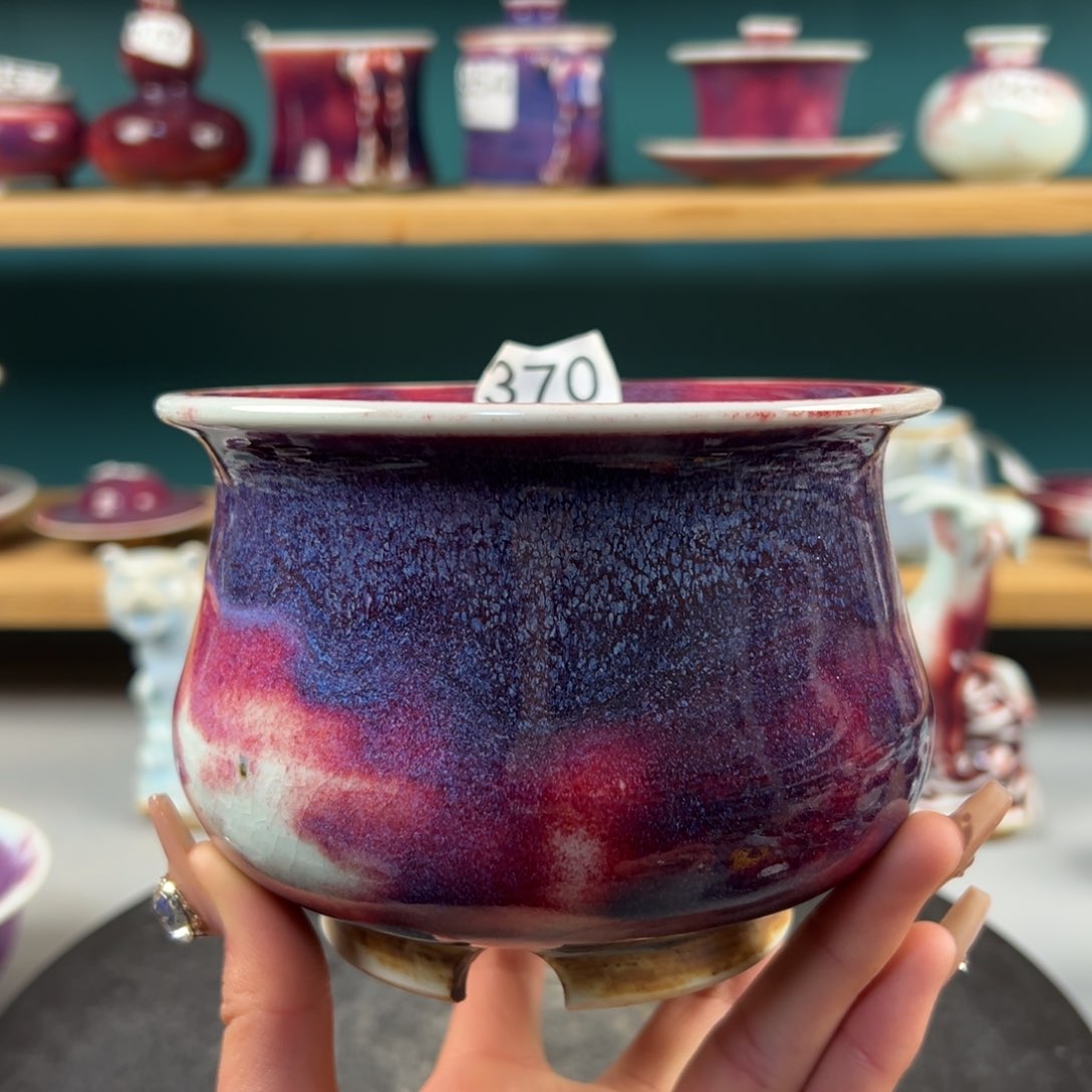 瓷片微瑕小花盆玉石釉纯手工