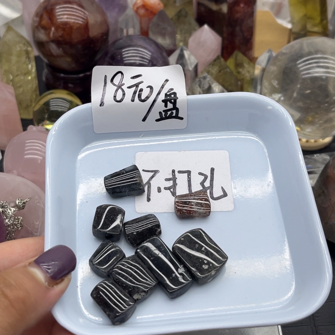 未镶嵌珠宝半成品水晶34 蕾丝黑发晶