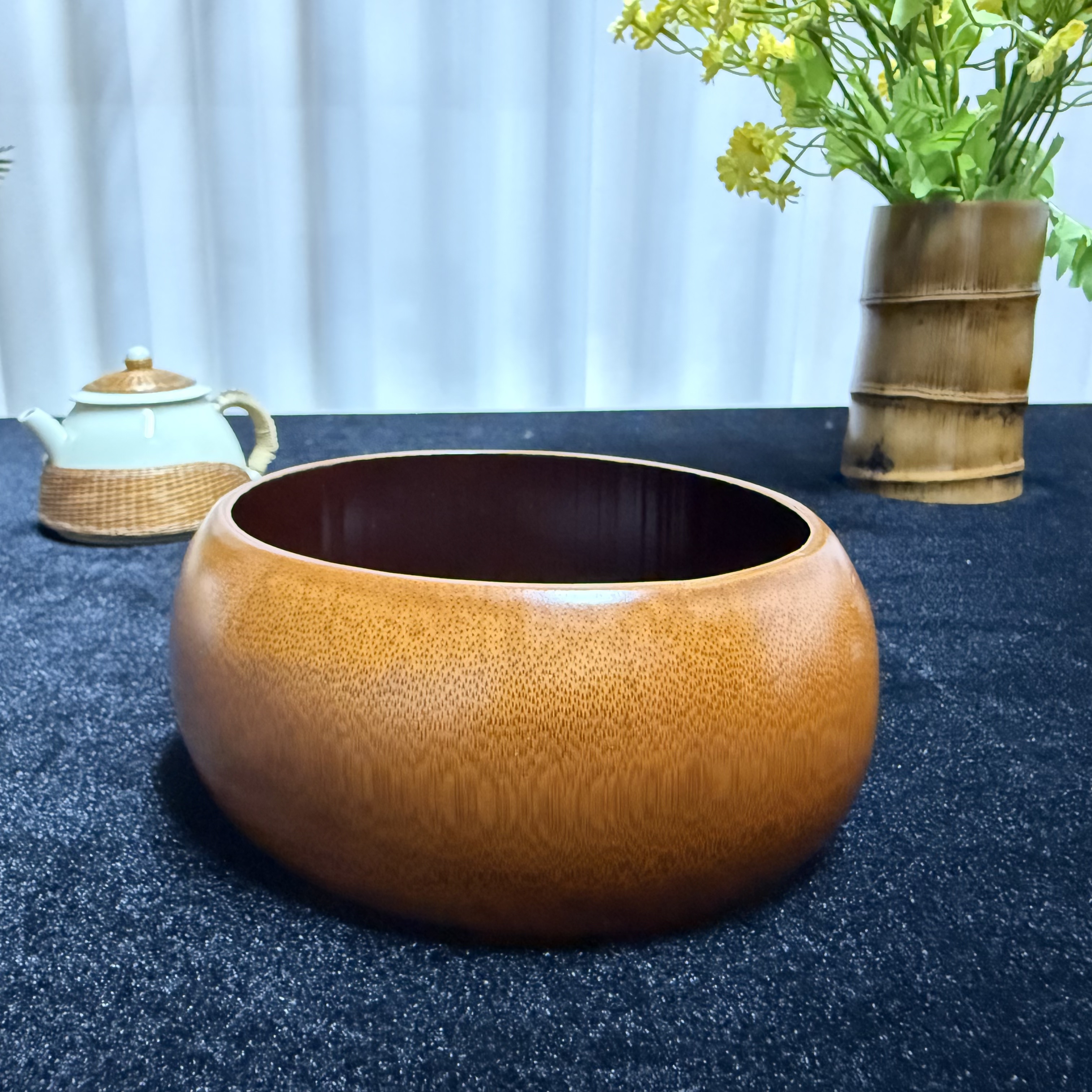 TS-圆满竹根果盘竹节点心盒竹制茶点盘