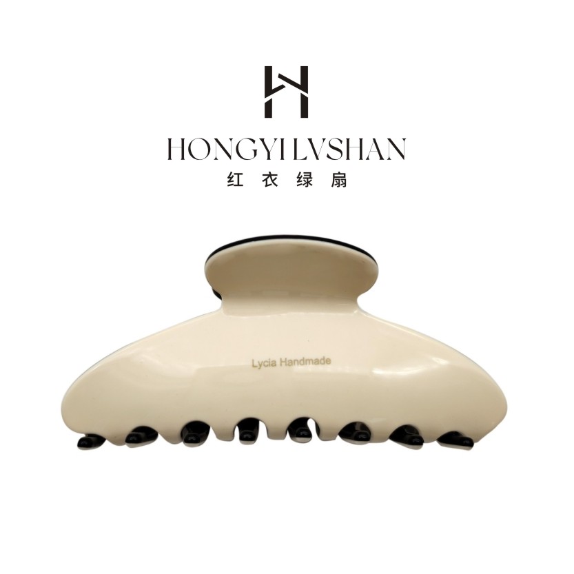 【黑米双色印字】适合中等发量！后脑勺鲨鱼夹发饰醋酸发夹ZJA787