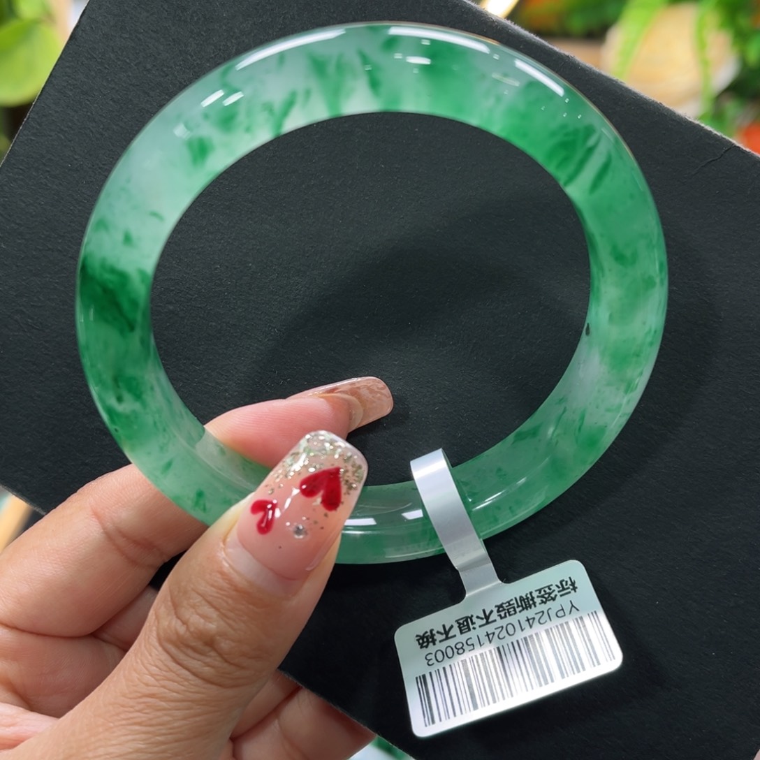 石英质玉手镯未镶嵌银*叶➕周周60.3