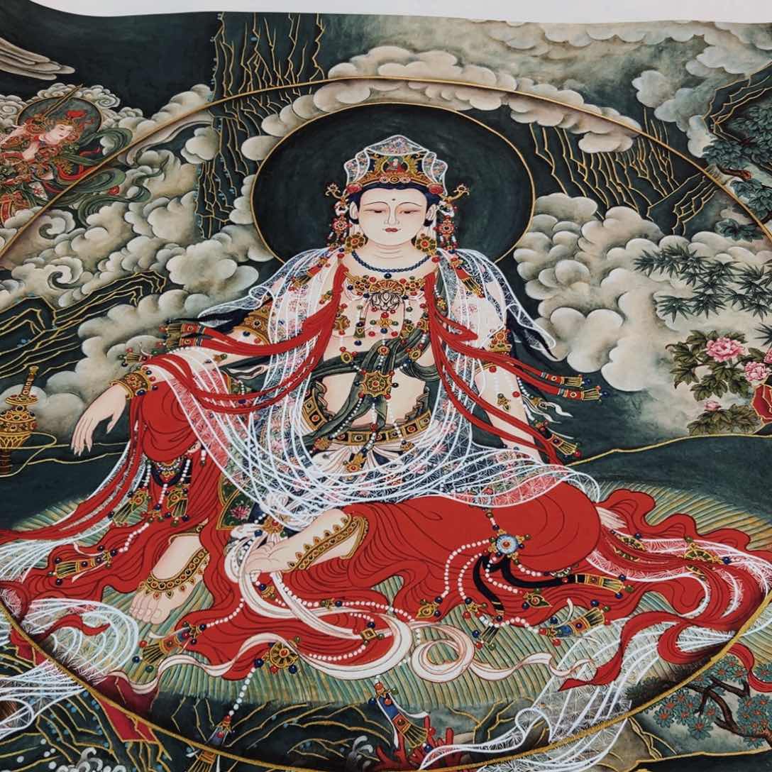 国画锦*李老师水做观音作品