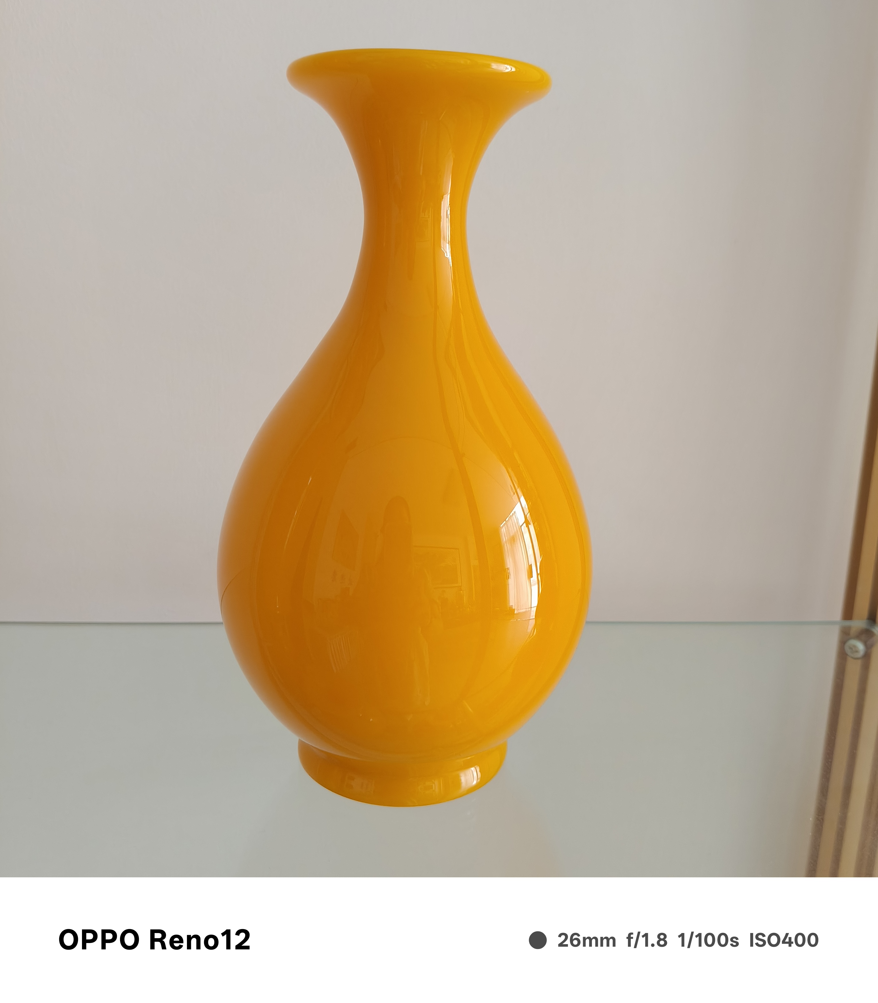 淄博博山琉璃纯手工制作鸡油黄花瓶摆件客厅书房办公室送朋友礼物