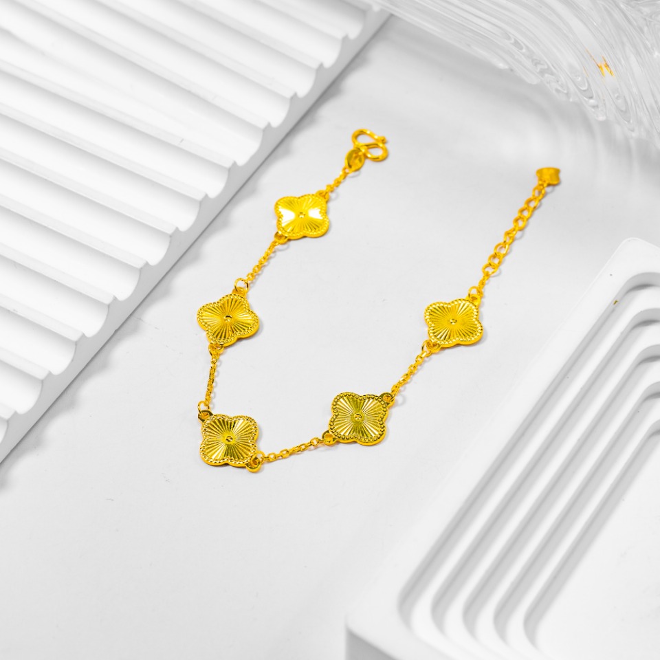 足银手链 新款四叶草手链