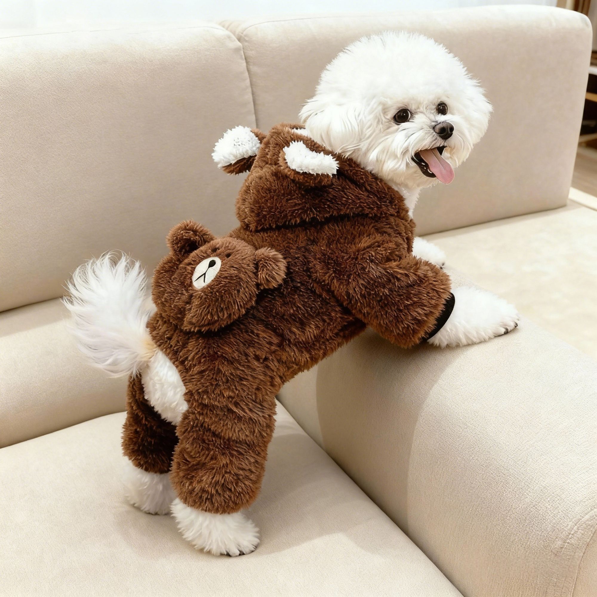 狗狗衣服冬季保暖加厚小熊四脚衣比熊泰迪柴犬宠物猫咪防掉毛秋冬