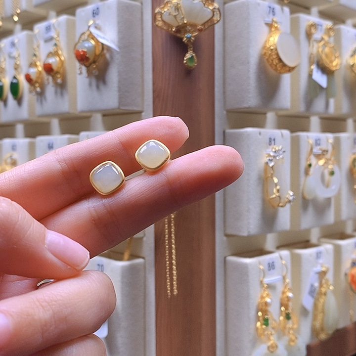 和田玉颈饰银S925镶嵌