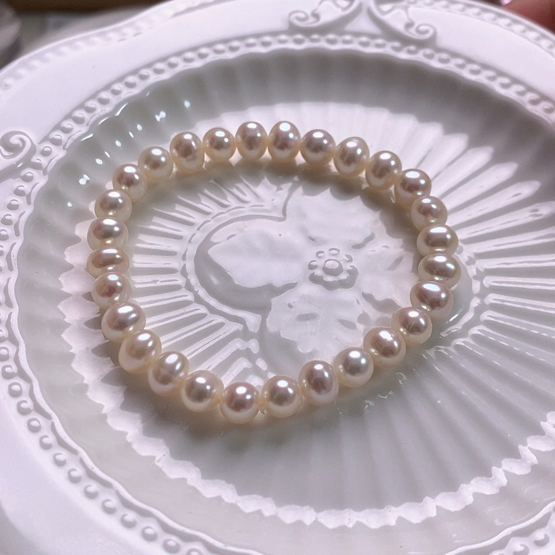 淡水珍珠手绳未镶嵌7-8极光