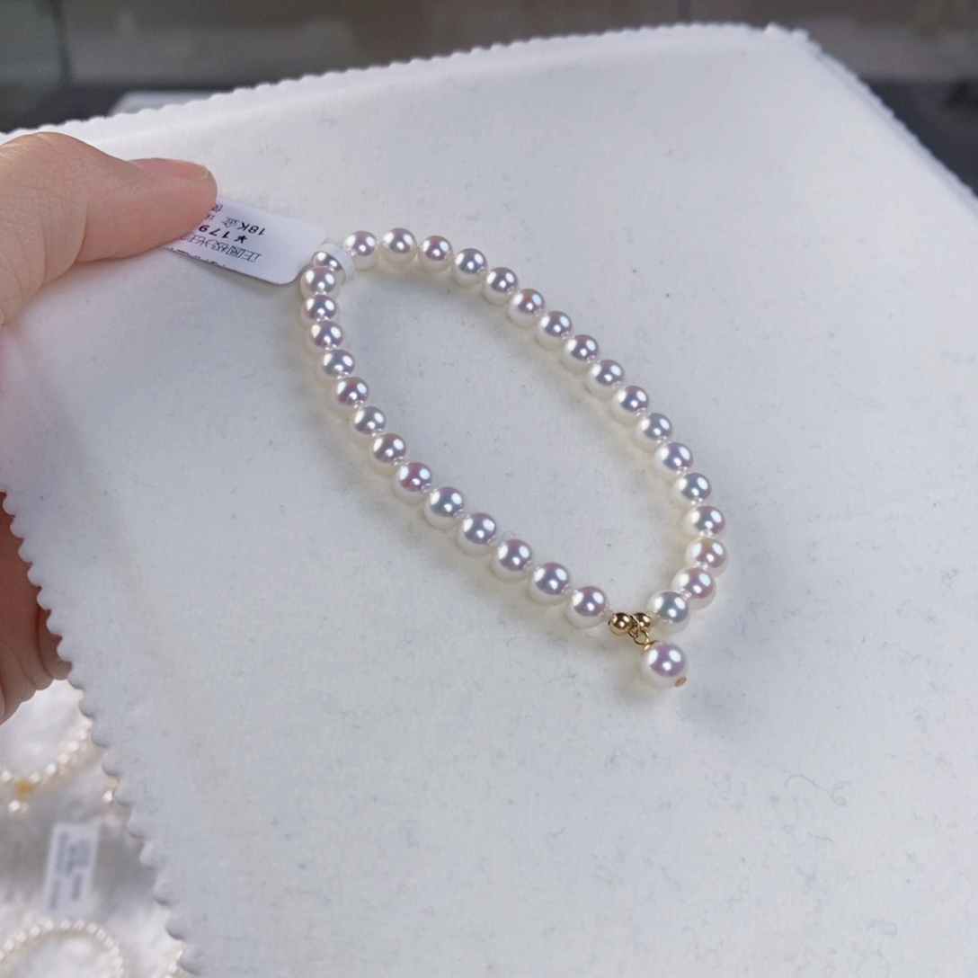 淡水珍珠手绳18K金镶嵌