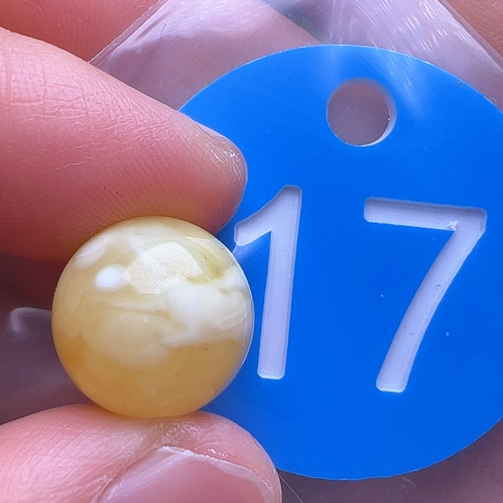 蜜蜡裸石未镶嵌花粉13m m