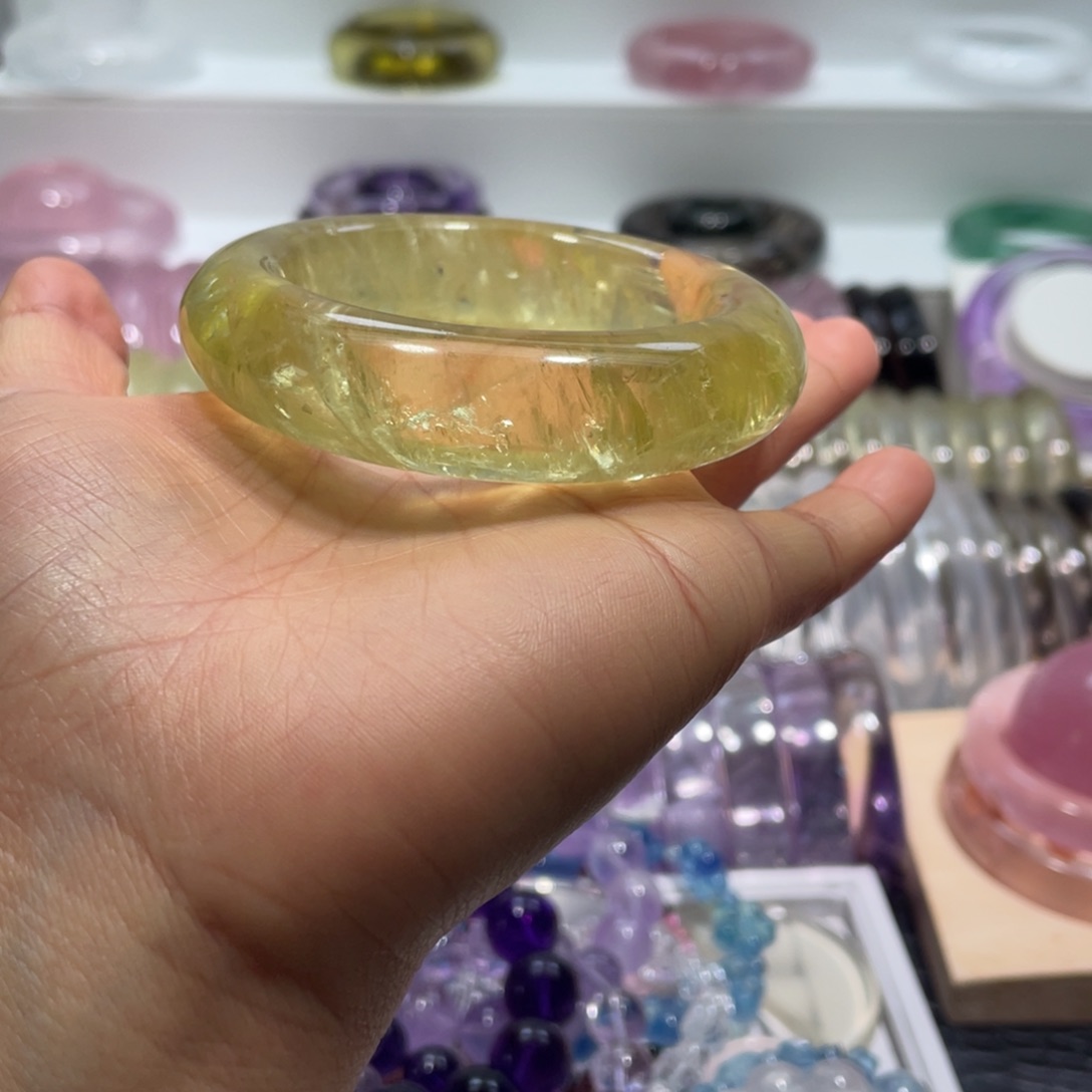 水晶手镯50.6圈口28号未镶嵌