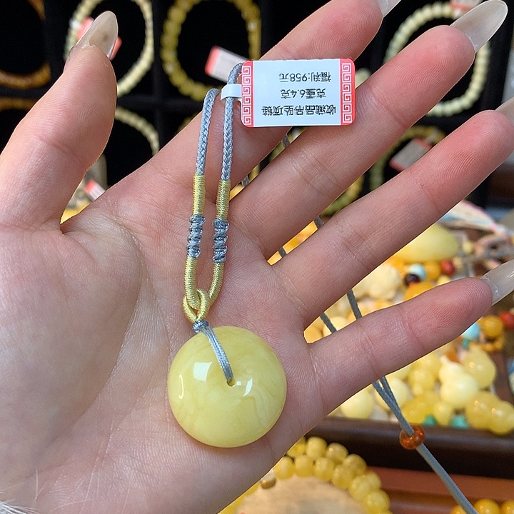 琥珀手链未镶嵌蜜蜡吊坠项链