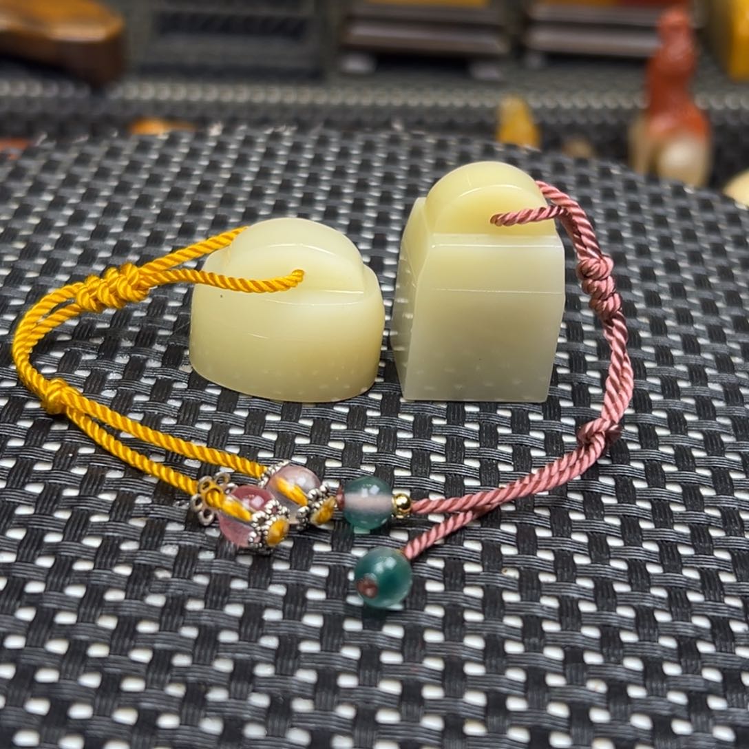 寿山石芙蓉石如意钮印章2方