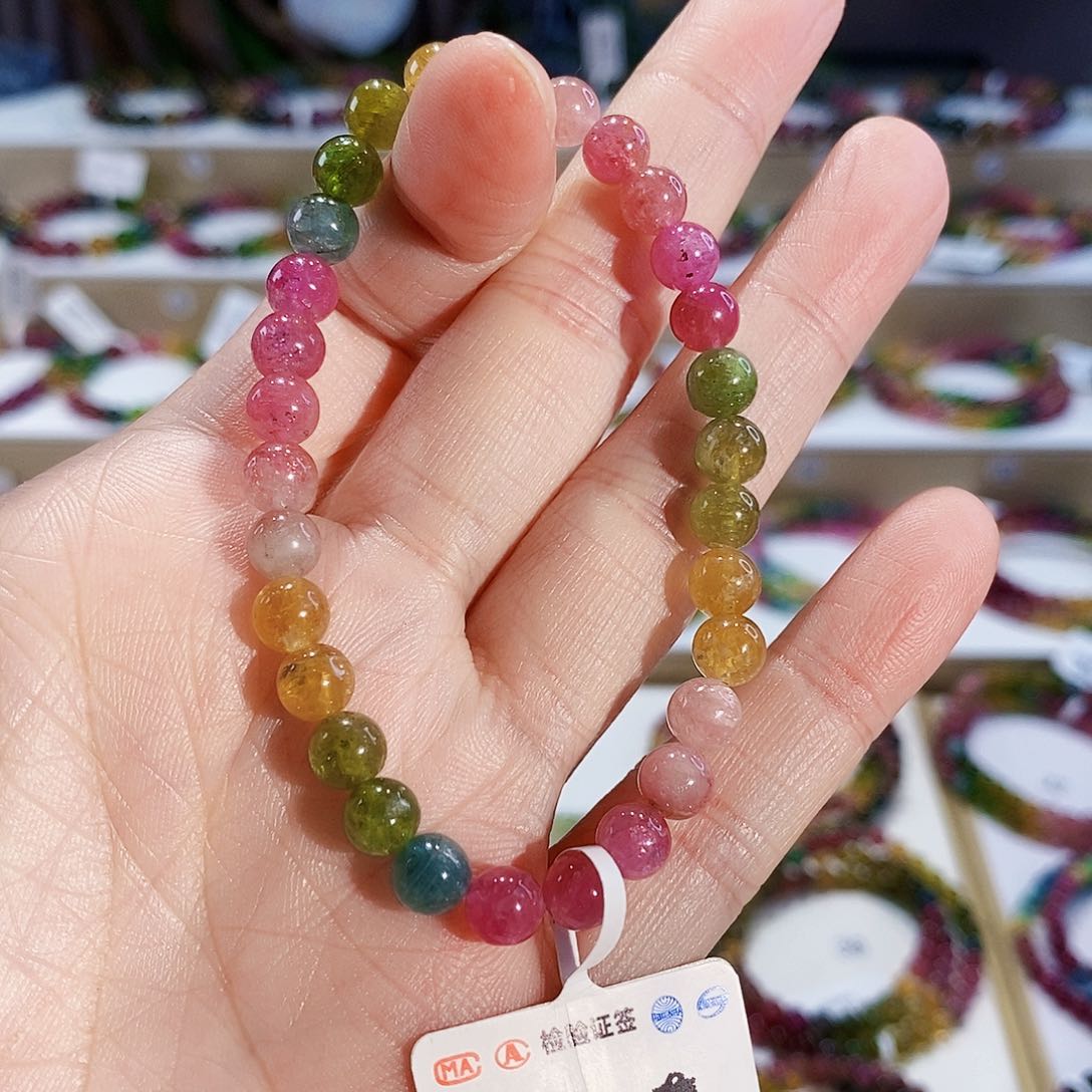 碧玺手链未镶嵌G2337素圈颜色微差