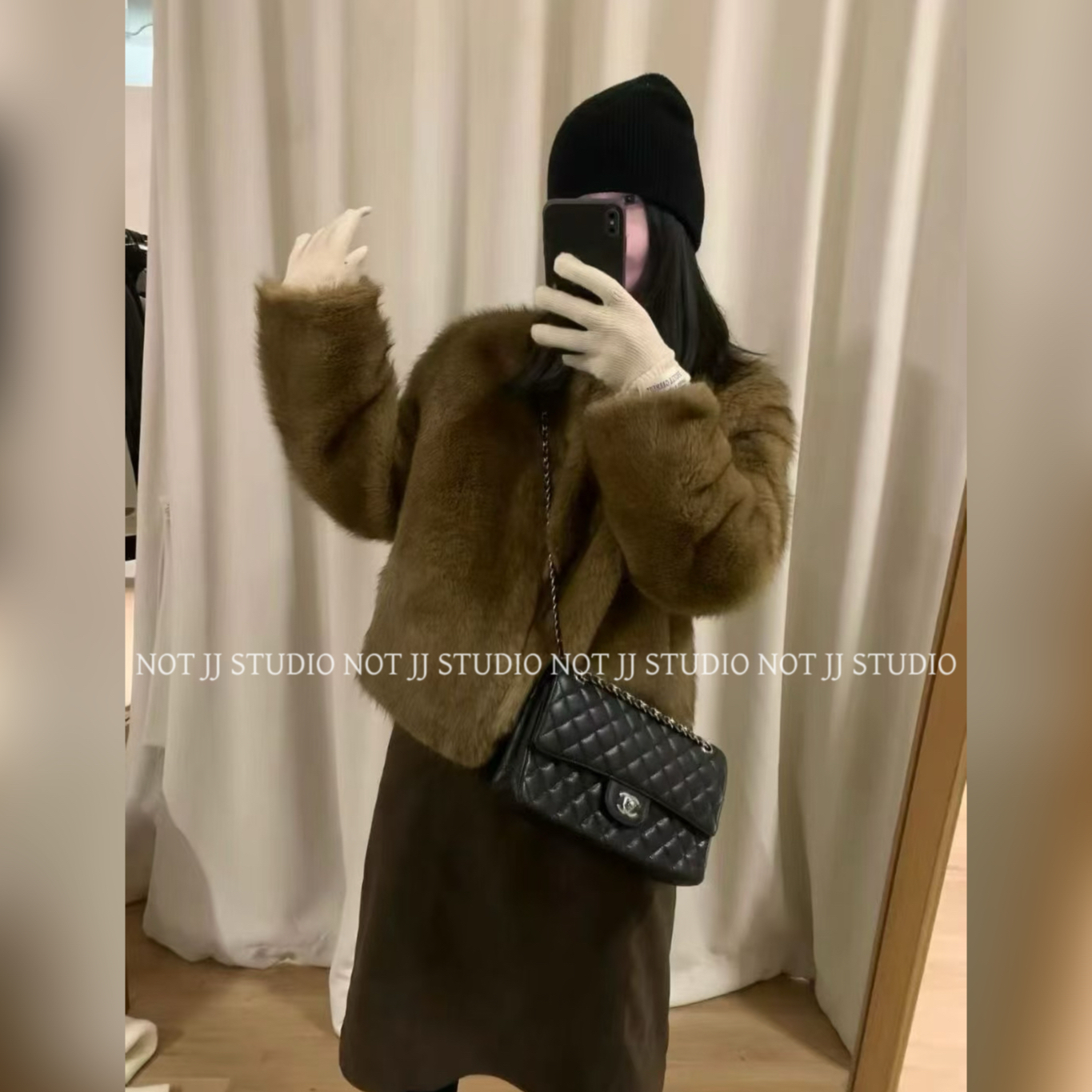 不是JIANJIAN【贵气千金】韩系时尚老钱高级环保皮草保暖毛绒外套