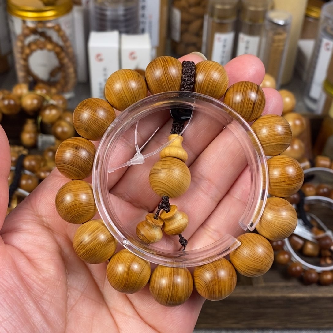 柏木（崖柏）手串/手链1.5黑油骨料微瑕甜奶香