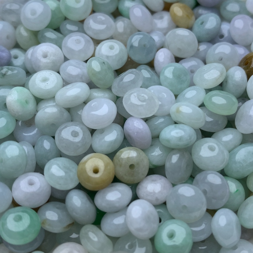 【闪购商品】翡翠手链未镶嵌卡4.8x7.5多宝鼓珠40颗