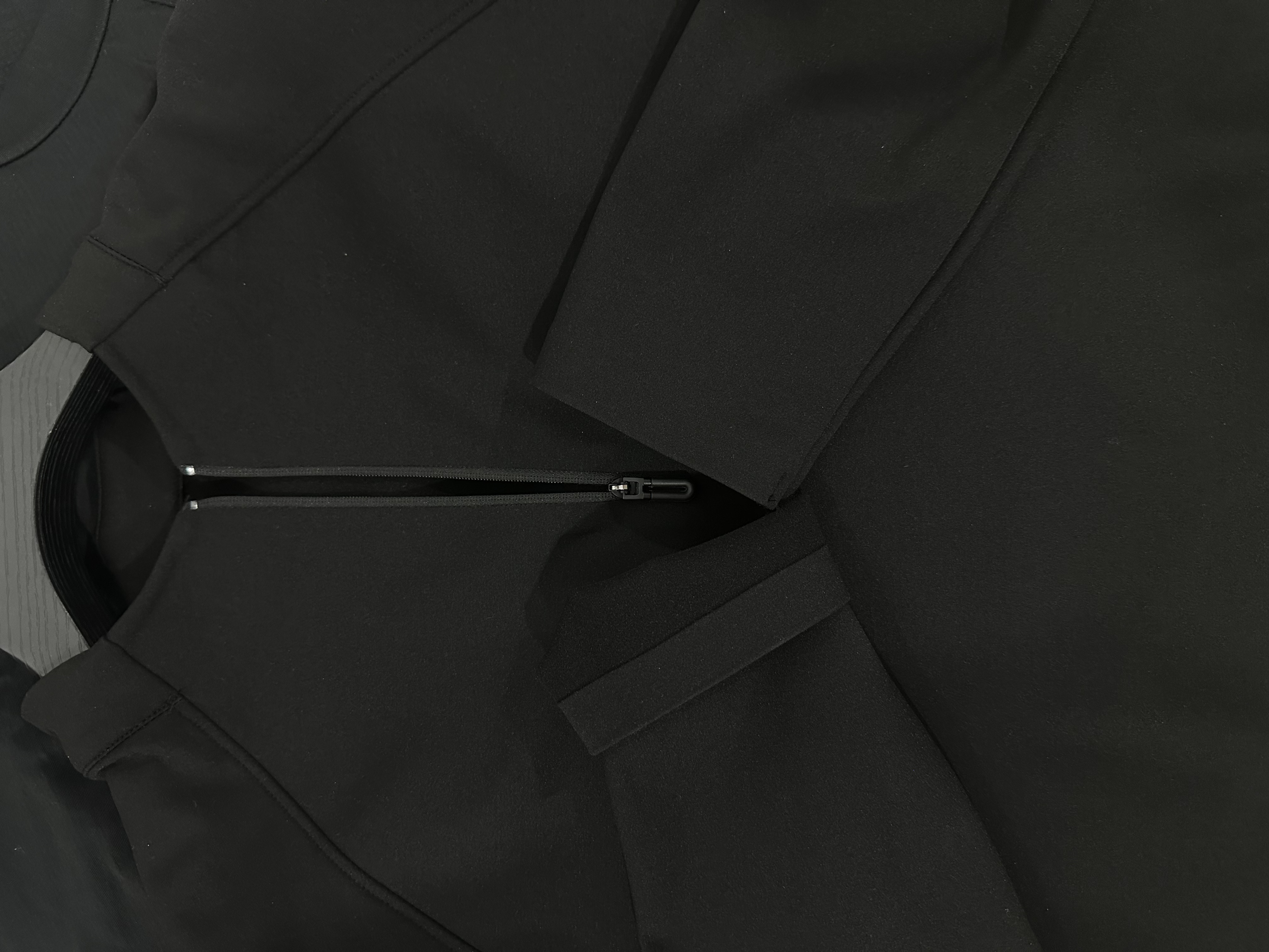 拉链长袖水洗T恤黑色秋冬半高拉链领户外时尚速干333