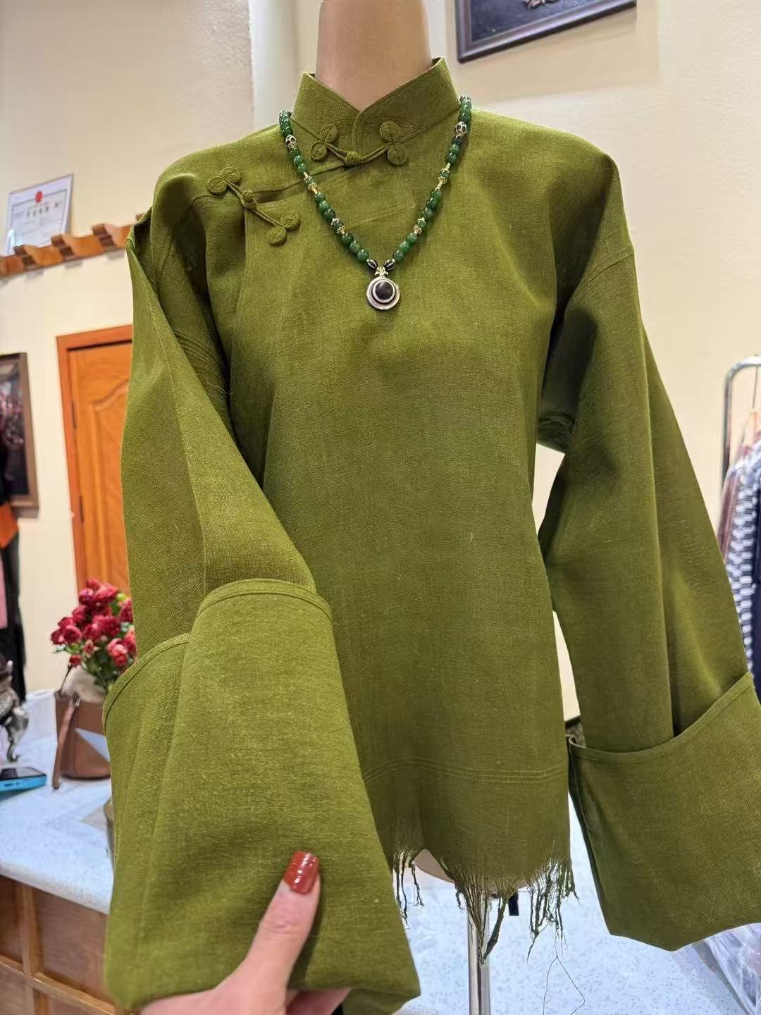 上衣百搭复古藏装衬衫