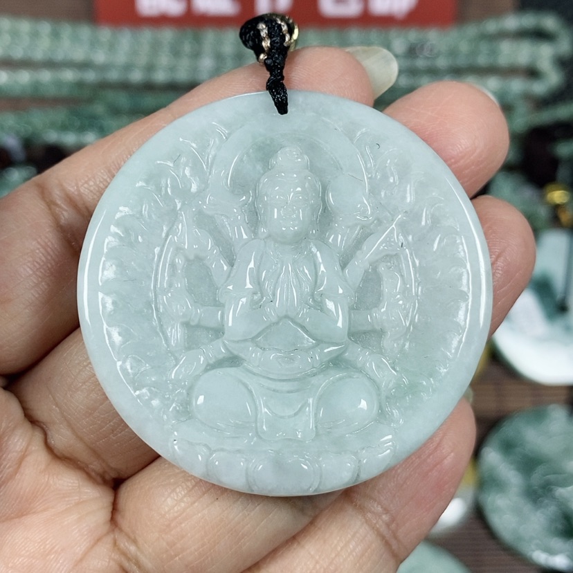 【闪购商品】翡翠颈饰未镶嵌玉吊坠翡翠玉千手观音