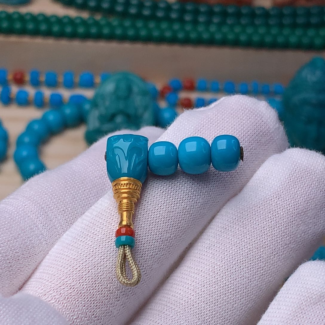 绿松石珠宝奇石18K金镶嵌