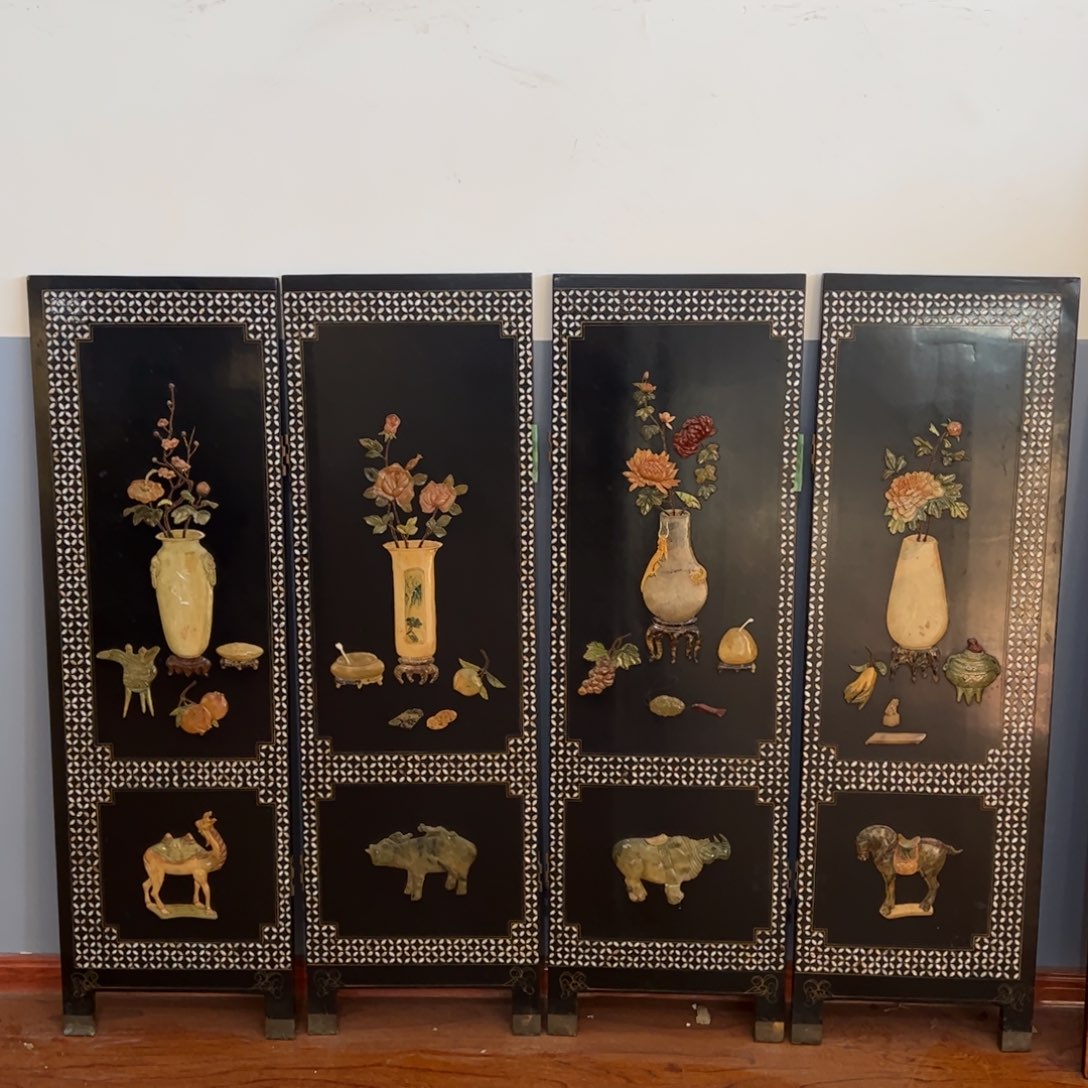 绘画屏风框画茶空间设计