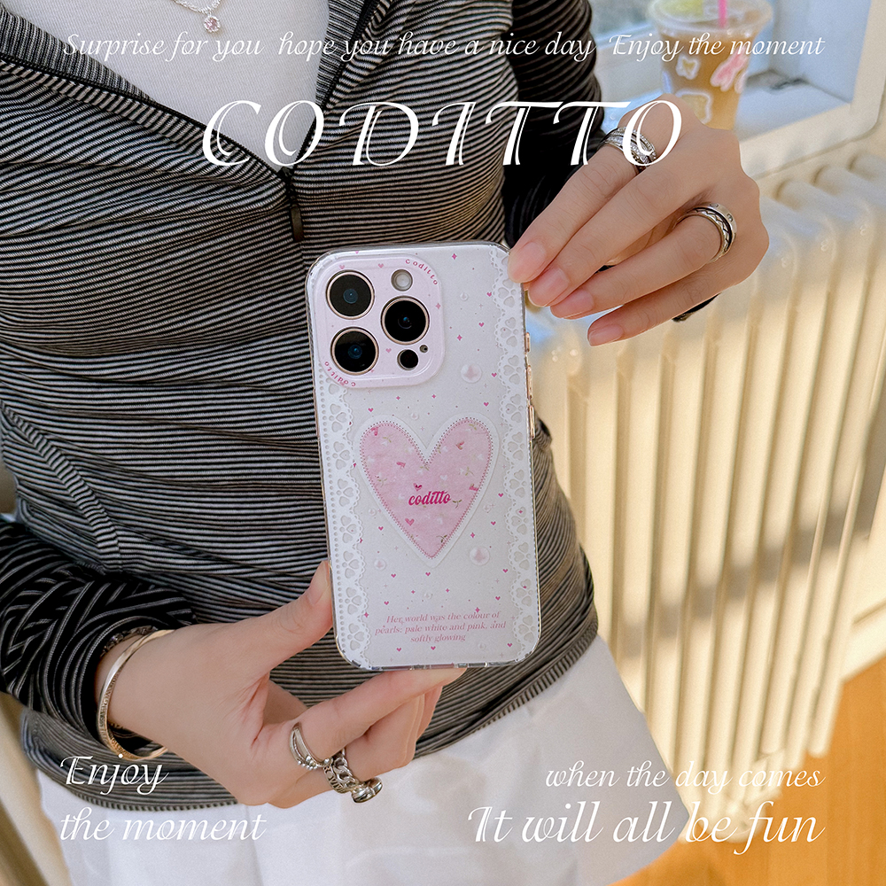 coditto珍珠的颜色双层适用苹果16 15 14promax手机壳少女高级感