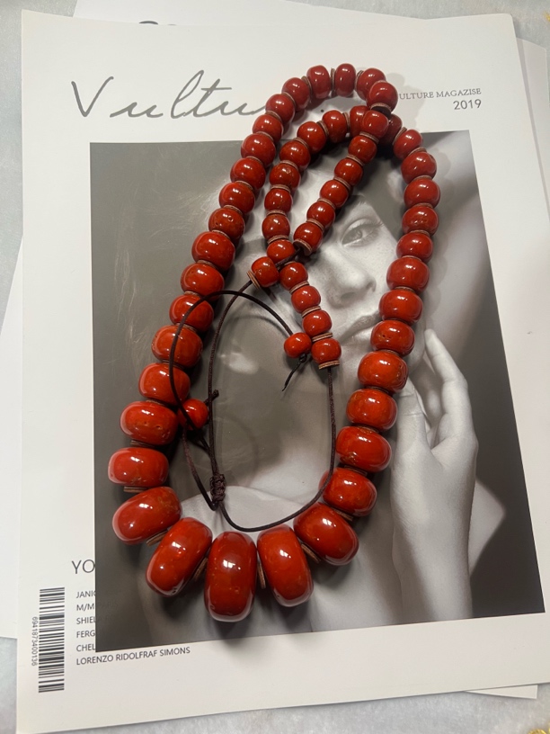 非金属布艺项链 2025新色仿珊扁款百搭项链轻奢时尚民族风经典