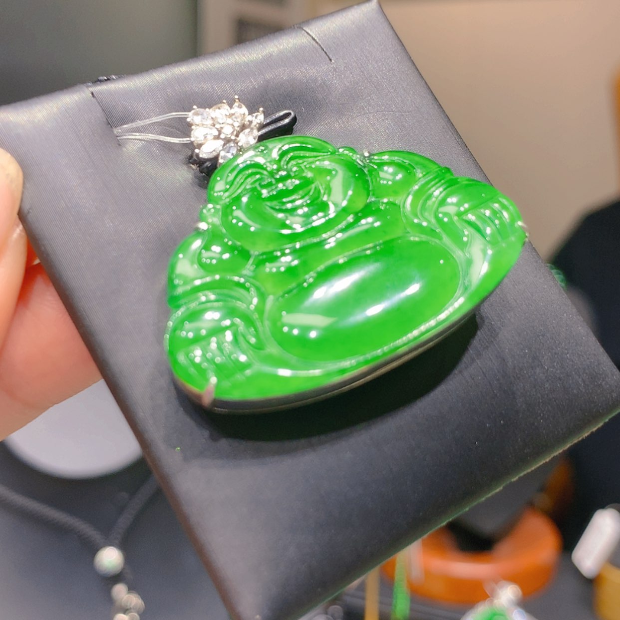 【闪购商品】翡翠颈饰银S925镶嵌6柒姐