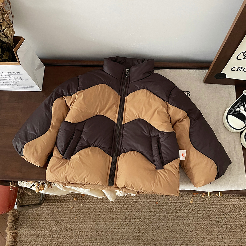 【现货】DW245891冬季新款儿童羽绒服男童洋气立领外套90白鸭绒保暖