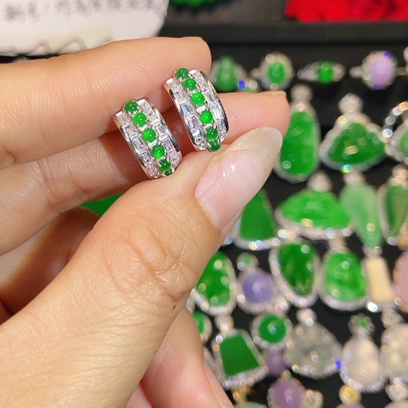 【闪购商品】翡翠未镶嵌耳饰天然翡翠